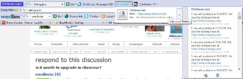 Clixsense - A screenshot of the toolbar
