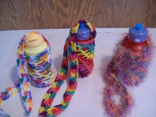 Beverage totes - Crocheted beverage totes