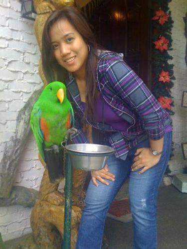 Me and My GrandMa's Parrot - This was taken last christmas on my grand mother's house in tagaytay city, philippines. Its her favorite bird parrot with her favorite grand daughter. LOL.
