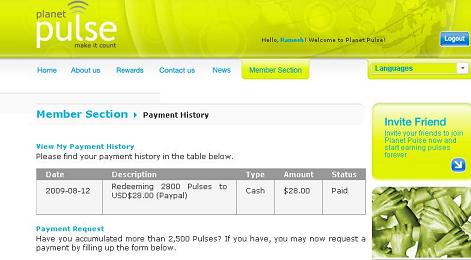 Surveys - My Payments page in planet surveys. please see.