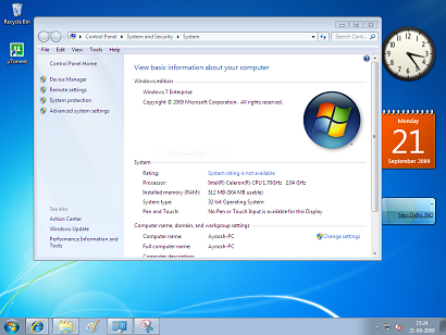 Windows 7 goes lowww!!!! - System property box of windows 7