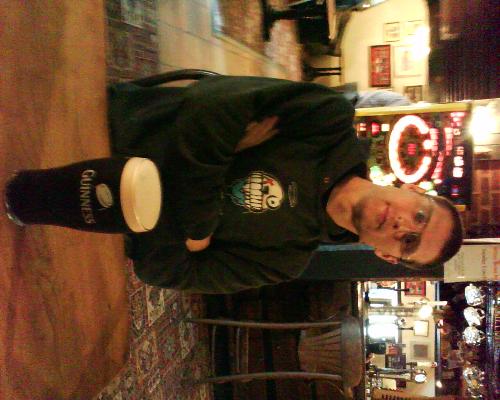 chilling - Me just chilling in me local drinking a local pub fave....... guiness. I have tried to wear a matching top to me pint.... am i just sad or could i consider myself to have an eye for detail lol. Im sure there are others that wanna match there clothes with there drinks... well this is what i keep telling myself anyway lol.