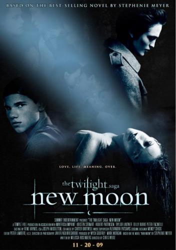 twilight sage new moon poster - the poster of new moon movie, book 2 of twilight saga