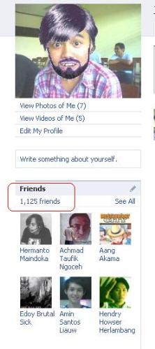 My Facebook Friend List - Is Showing the number of my friend in facebook