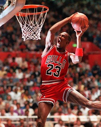 Michael Jordan - Michael Jordan on one of his highlight dunks on his prime. Will he be able to soar high above the rim at age 50?