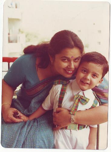 Off to school - A hug from the mother on his first day to school