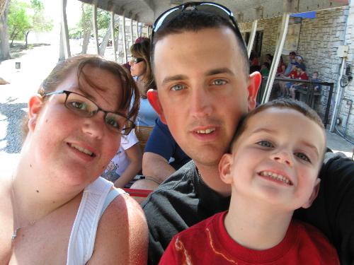 family - this is my family! my hubby and son and i. wonderful day on the train at the zoo!!
