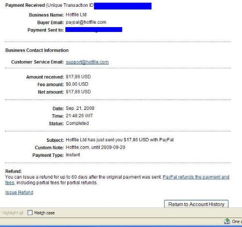 Payment proof from Hotfile! - Payment proof from hotfile!