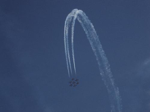 airshow - a shot of the snowbirds at an airshow.