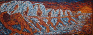 Heaving in the New day - Heaving in the New day oil on canvas 32' X48'