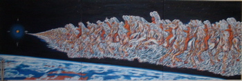 Angels of Cavalry - Angels of Cavalry oil on canvas tryptych 4'X12'