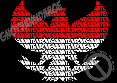 Indonesia Unite - Indonesia Symbol (Garuda Pancasila) from text 'INDONESIA UNITE'