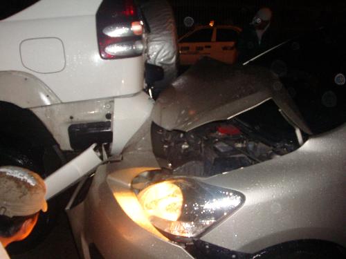 an actual picture of car accident last night - this is an actual picture my son took last night of a car accident