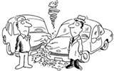 Car accident  - Its no use fighting ,as the police can tell who's fault it was.