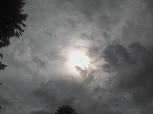 cloudy weather - sun in the midlle of cloudy weather
