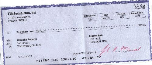 Clixsense Pays - First paycheck from Clixsense. A true legit ptc site.