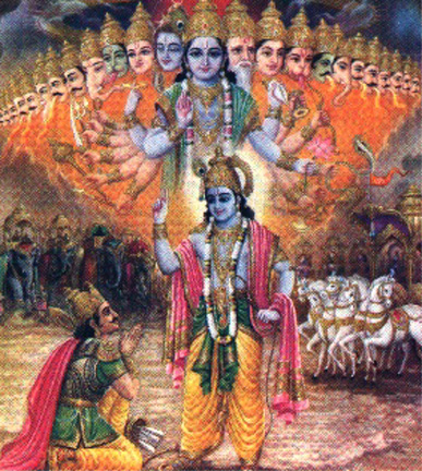 Krishna Arjun - God Krishana showing Arjun His true avtar