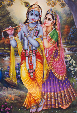 Krishan Radha - God Krishana playing his flute with his beloved Radha