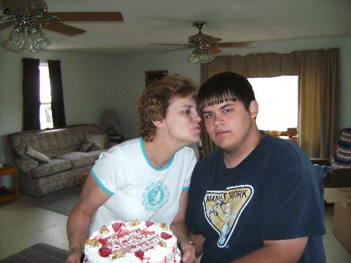 Ice cream Cake - Mom thanking son for ice cream cake from Dairy Queen!