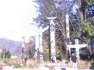 Totem Poles in Vancouver's Stanley Park - This is the most popular spot in Stanley Park, the city of Vancouver in Canada's western front. Lots of tourists have their pictures taken daily here. Stanley Park is an over 400-hectare forest preserve which has trees as old as 1,000 to 3,000 years old. This park is also the setting for the first meeting between British Captain George Vancouver and the aboriginal natives who used to call this place their home back in 1791.