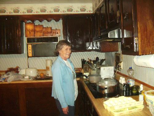 mom - mom in her favorite spot....'the kitchen'