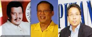 presidential candidates  - the three presidential candidates of the Philippines