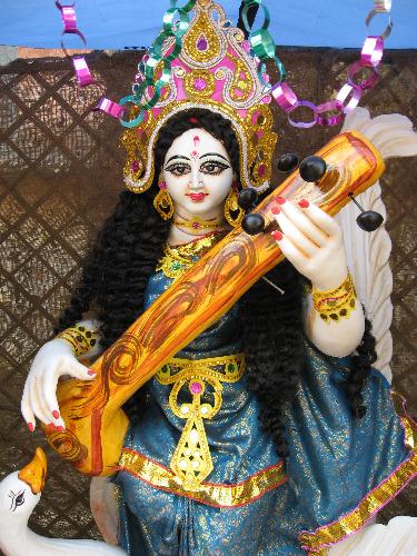 Hindu Goddess of Education - This a the photograph of Hindu Goddess of Education & Art (Swaraswati).