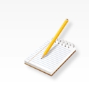 Writing Tasks - Image showing a book/writing pad with a pen writing on it.