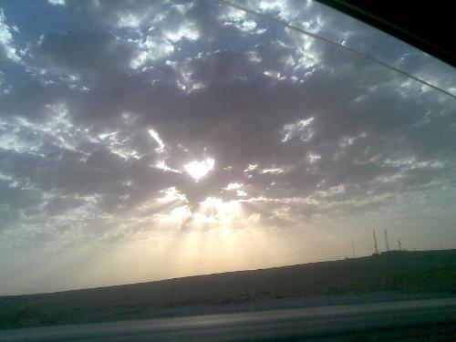Heart breaking thru the clouds - Picture my husband took while driving taxi, and telling a passenger he was riding with how wonderful I am.