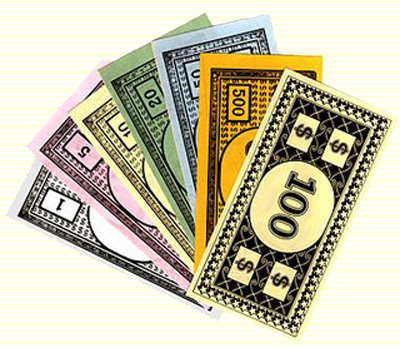 money - fake money from a famous table game