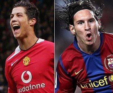 Ronaldo vs Messi - Ronaldo and Messi photograph. Both of them are living legends