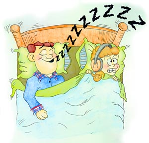 Snoring - Snoring person disturbs others