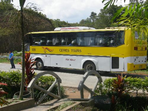 bus - travelling by bus is a sure way to travel through the transnational highway in the mountains in central philippines