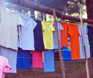 Clothes getting darker - Clothes drying from getting darker.