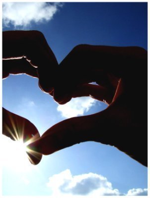 love - heart shaped by hands