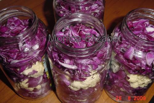 Cauliflower and Red Cabbage - Red Cabbage pickled alongside cauliflower - one of my favourite pickles.