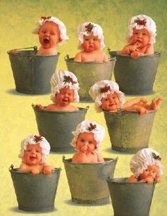 babies on pail - pailed babies