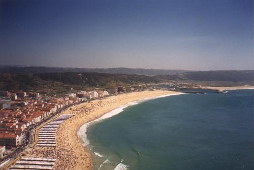 Nazare, Portugal - View of beach of Nazare, Portugal