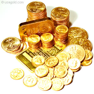 the coins are golden - gold does attract a lot and coins looks better