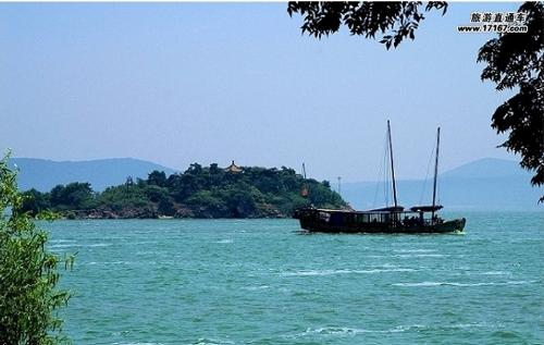 a fairyland on taihu lake - very famous sight spot located in wuxi,jiangsu province of china