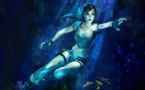 lara crof under water - lara croft form the game underworld. this is a very good adventure and action game.