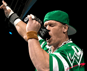 John Cena - He is my favorite WWE player.His looks are awesome,his style is awesome,his strength is awesome.