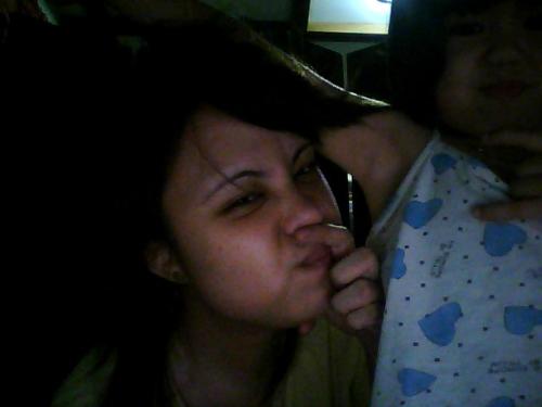 Fun time with my favorite cuzn.. - This shot is taken while chatting with my younger sister. Me and my favorite cuzn who by the way is 4 years old made funny faces while chatting...hehehe... We just wanted to make funny faces while my sister watched us having fun making funny faces..hehehehe..=)