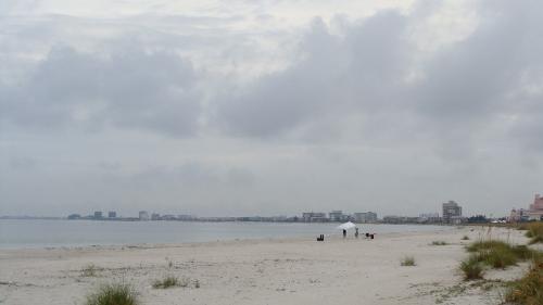 Beach in Treasure Island, Florida - This is a shot of the beach in front of a condo we stayed at in Treasure Island, Florida. Even though this particular day was overcast and breezy, the view from this beach was still beautiful and a sight to behold.