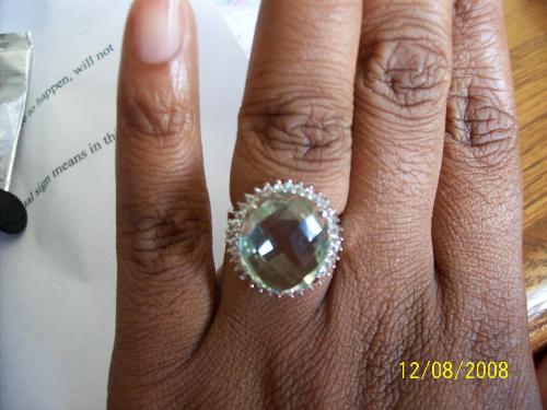 ring - My best friend excited by her gaudy ring that she found online.