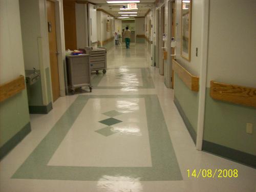 hallway - A picture of the hallway I had to walk down to my labor and delivery room at the hospital.