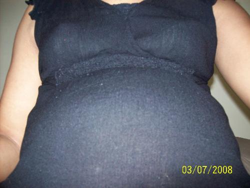 pregnant belly - An up close photo of my huge stomach when I was pregnant with my fourth child.