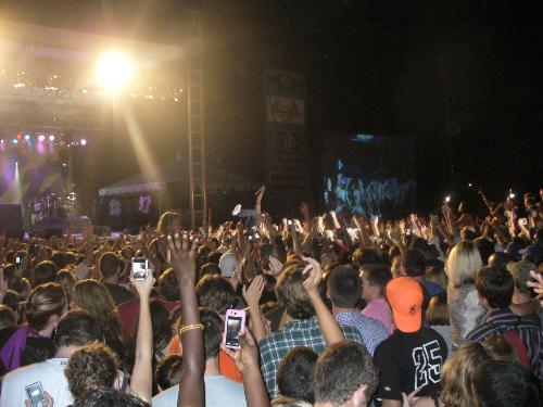 Akon - Akon crowdsurfing at the concert.