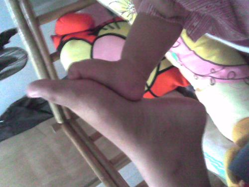 from youth to old - my daughter's foot and my foot. it was taken when my baby was still 8 months old... I really wanted her to see the difference of the size when she grows up so she could appreciate the beauty of life.