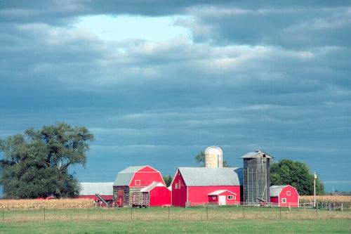 nature - nice color between the red building and sky